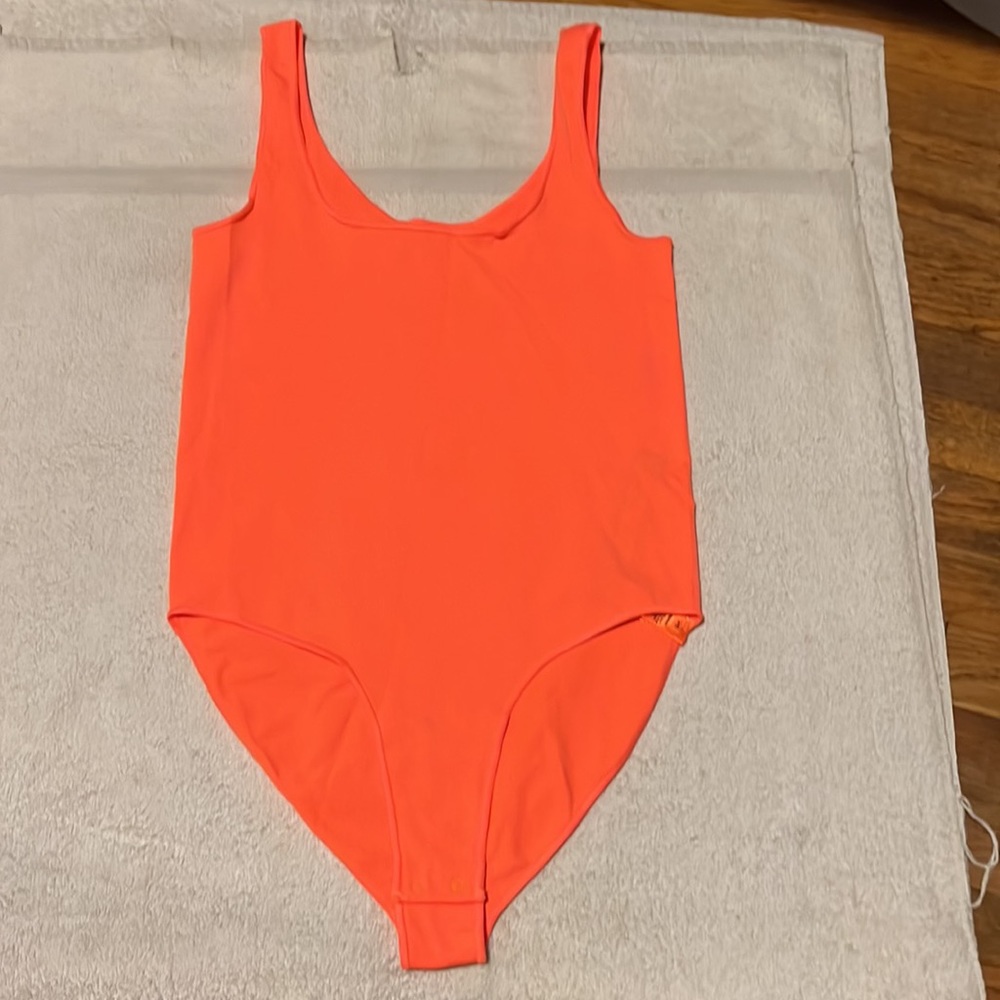 SKIMS Neon Orange Scoop Neck Bodysuit